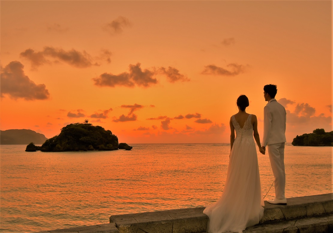 沖縄・西表島フォトウェディング・挙式前撮影・結婚写真　サンセット・ビーチ