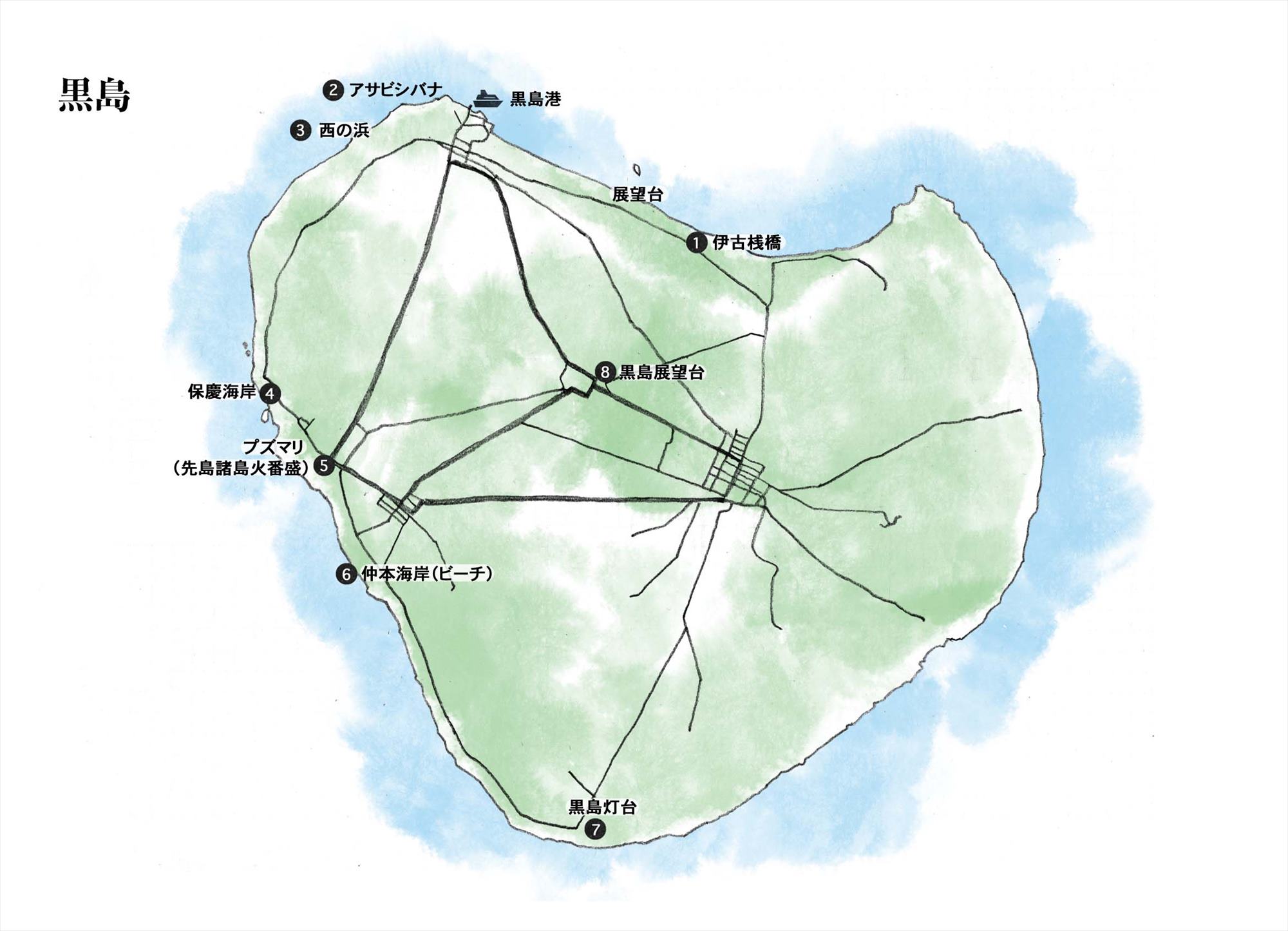黒島フォトウェディング　マップ地図