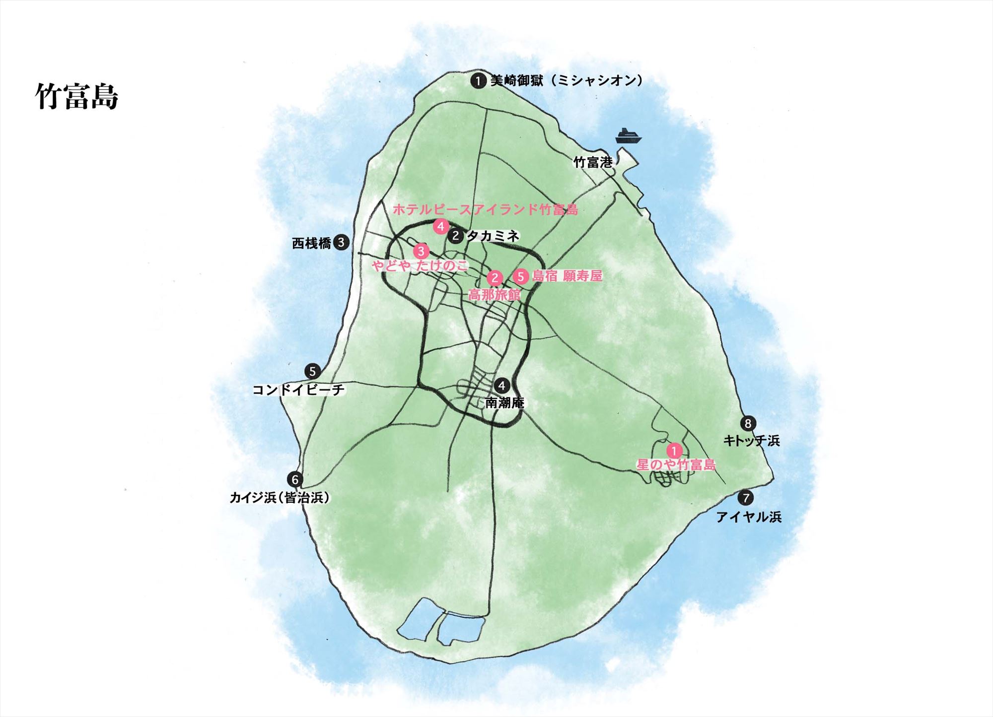 竹富島フォトウェディング ・マップ地図