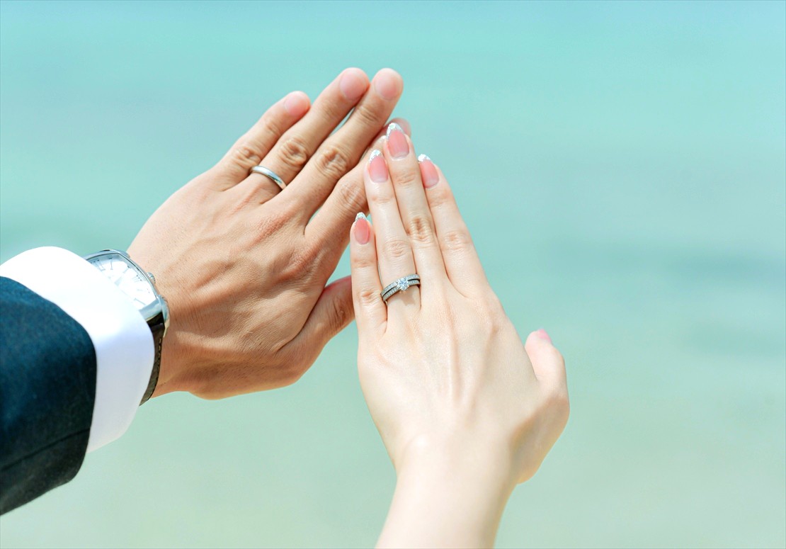 竹富島フォトウェディング　リングショット