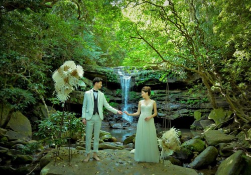 クーラの滝⑦オベリスク装飾 西表島フォトウェディング クーラの滝⑦オベリスク装飾