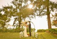 ガーデン・アーチ装飾④サンセット 石垣シーサイドホテル・フォトウェディング ガーデン・アーチ装飾④