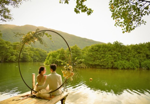 パイヌマヤ・マングローブ⑧アーチ装飾 西表島フォトウェディング パイヌマヤ・マングローブ⑧アーチ装飾